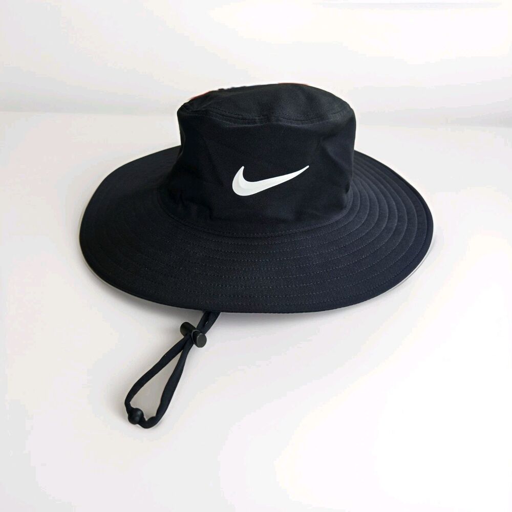 NWT Nike Dri-Fit Bucket Hat/Cap Golf Black /White UPF 40+ Unisex Adult L/XL
